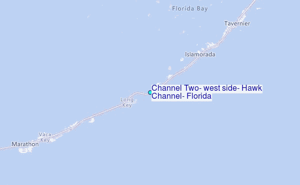 Channel Two, west side, Hawk Channel, Florida Tide Station Location Map