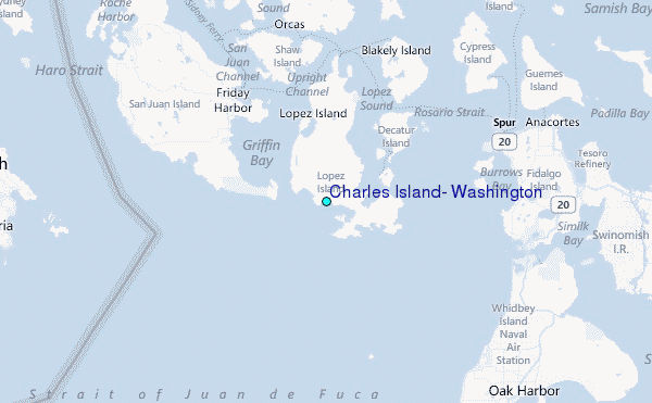 Charles Island, Washington Tide Station Location Map