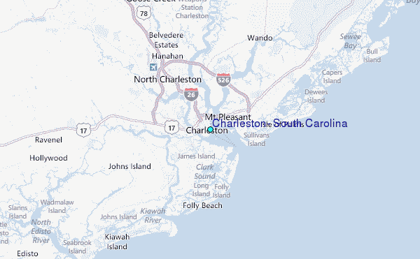 Charleston, South Carolina Tide Station Location Map