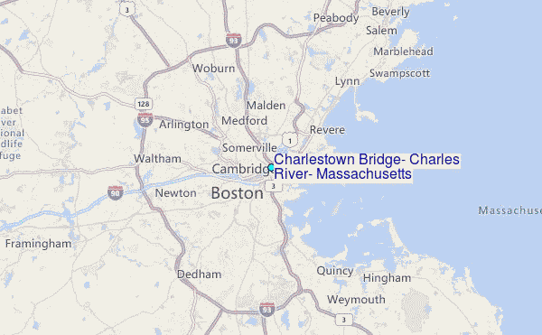 Charlestown Bridge, Charles River, Massachusetts Tide Station Location Map