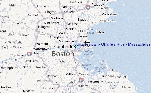 Charlestown, Charles River, Massachusetts Tide Station Location Map