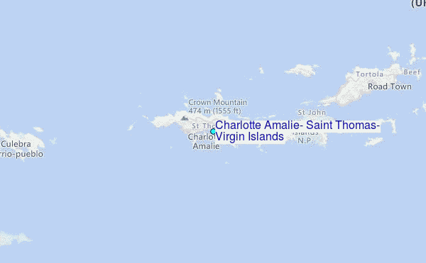 Charlotte Amalie, Saint Thomas, Virgin Islands Tide Station Location Map
