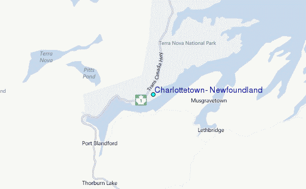 Charlottetown, Newfoundland Tide Station Location Map