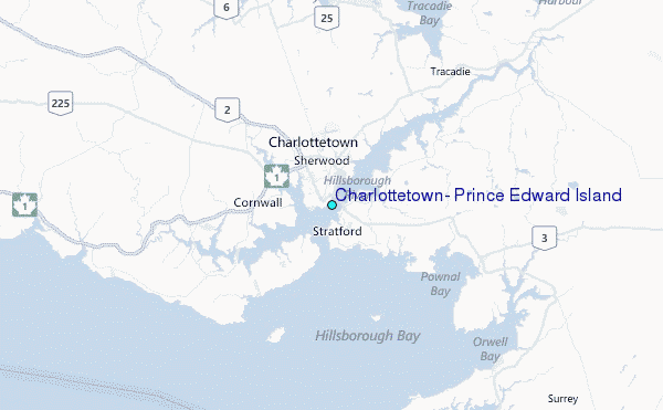 Charlottetown, Prince Edward Island Tide Station Location Map