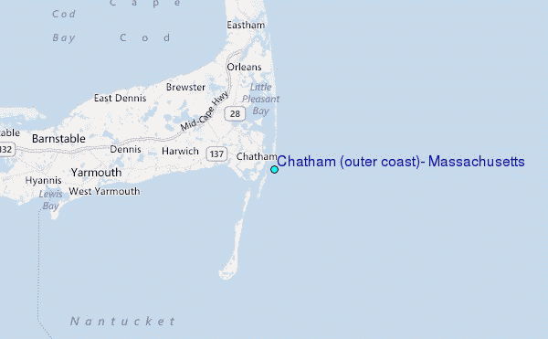 Chatham (outer coast), Massachusetts Tide Station Location Map