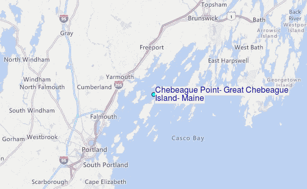 Chebeague Point, Great Chebeague Island, Maine Tide Station Location Map