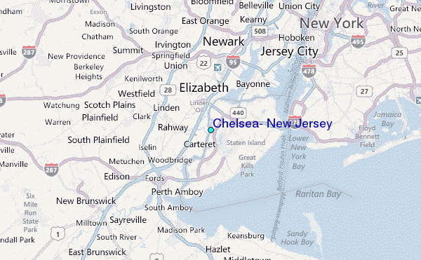 Chelsea, New Jersey Tide Station Location Map