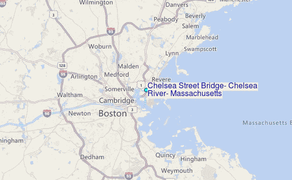 Chelsea Street Bridge, Chelsea River, Massachusetts Tide Station Location Map