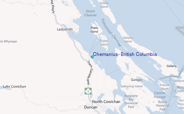 Chemanius, British Columbia Tide Station Location Map