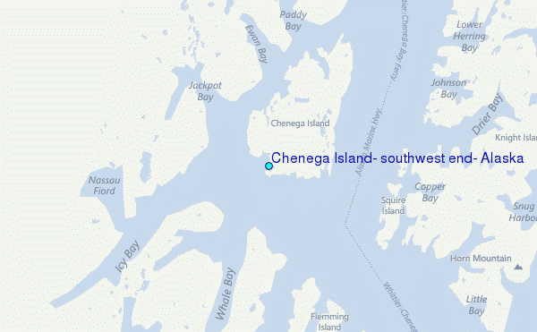 Chenega Island, southwest end, Alaska Tide Station Location Map