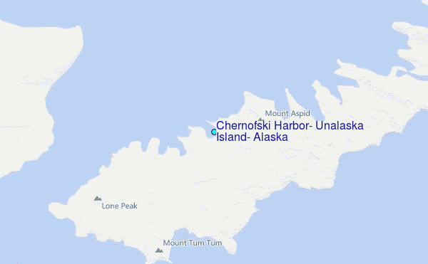 Chernofski Harbor, Unalaska Island, Alaska Tide Station Location Map