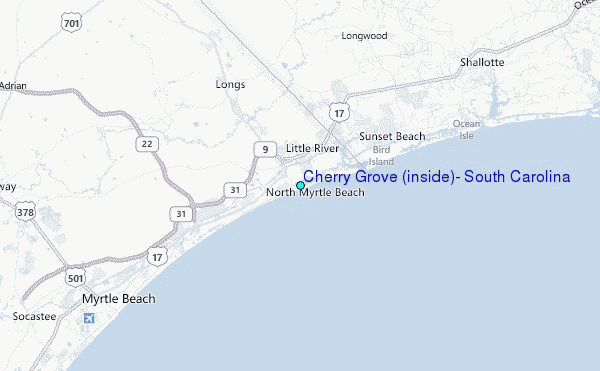 Cherry Grove (inside), South Carolina Tide Station Location Map