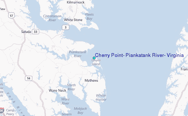 Cherry Point, Piankatank River, Virginia Tide Station Location Map