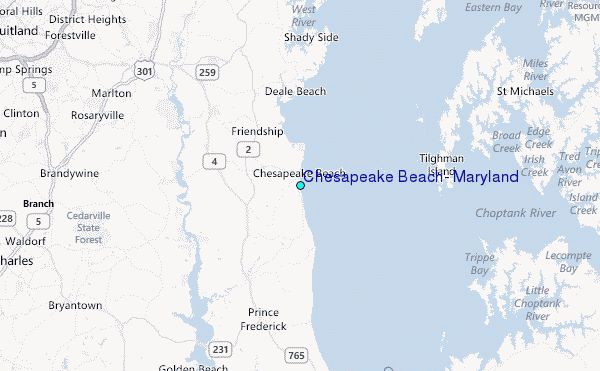 Chesapeake Beach, Maryland Tide Station Location Map
