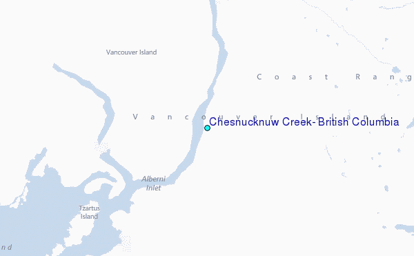 Chesnucknuw Creek, British Columbia Tide Station Location Map