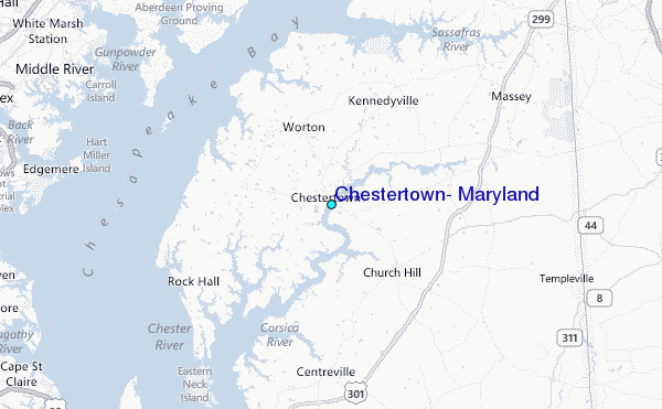 Chestertown, Maryland Tide Station Location Map