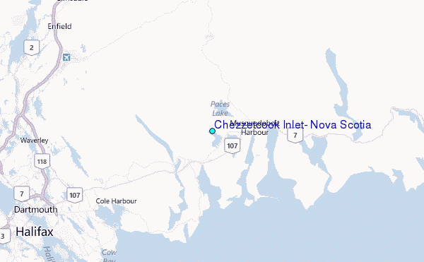 Chezzetcook Inlet, Nova Scotia Tide Station Location Map