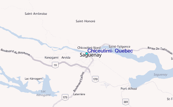 Chicoutimi, Quebec Tide Station Location Map