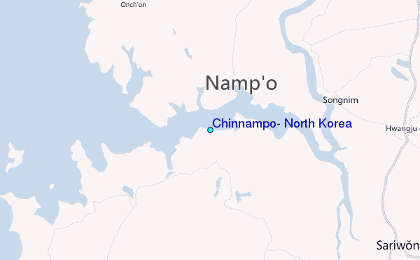 Chinnampo, North Korea Tide Station Location Map