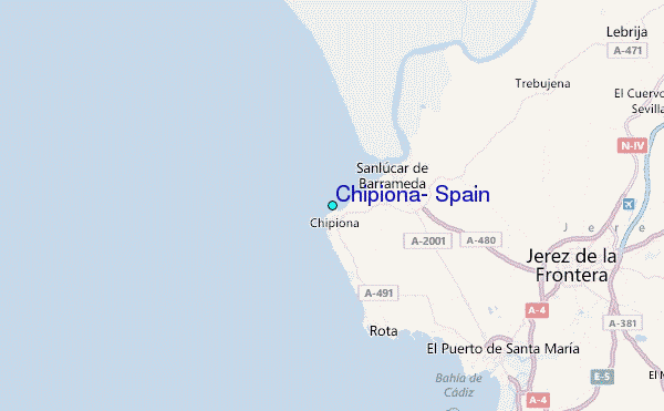 Chipiona, Spain Tide Station Location Map