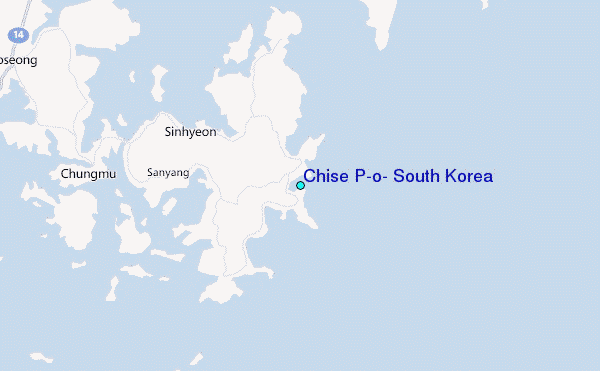 Chise P'o, South Korea Tide Station Location Map