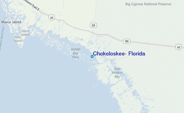 Chokoloskee, Florida Tide Station Location Map