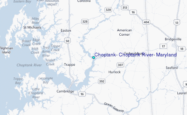 Choptank, Choptank River, Maryland Tide Station Location Map