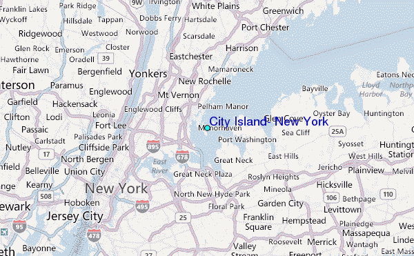 City Island, New York Tide Station Location Map
