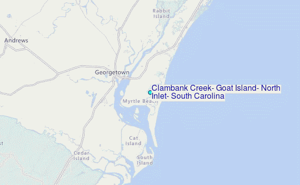 Clambank Creek, Goat Island, North Inlet, South Carolina Tide Station Location Map