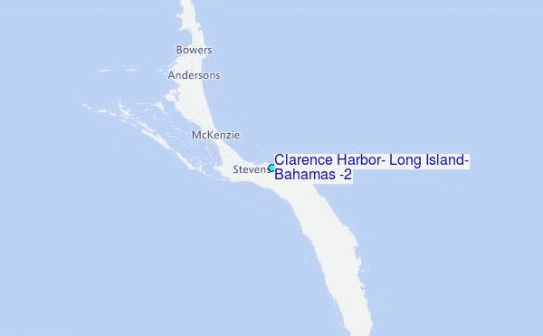Clarence Harbor, Long Island, Bahamas (2) Tide Station Location Map