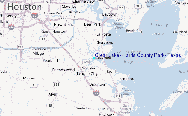 Clear Lake, Harris County Park, Texas Tide Station Location Map