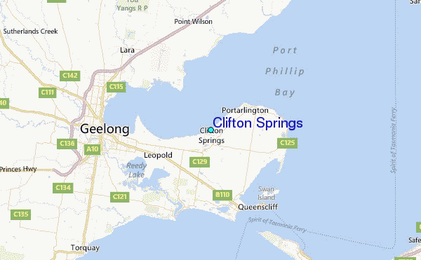 Clifton Springs Tide Station Location Map