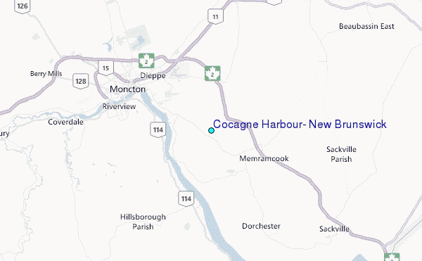 Cocagne Harbour, New Brunswick Tide Station Location Map