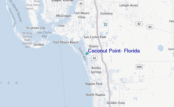 Coconut Point, Florida Tide Station Location Map