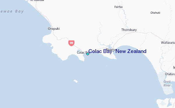 Colac Bay, New Zealand Tide Station Location Map