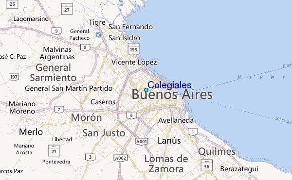 Colegiales Tide Station Location Map