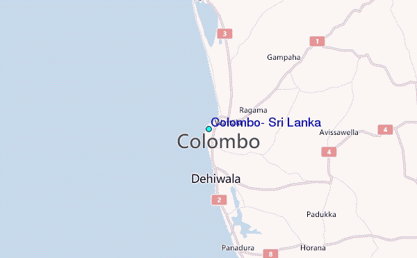 Colombo, Sri Lanka Tide Station Location Map