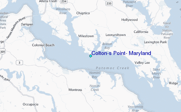 Colton's Point, Maryland Tide Station Location Map