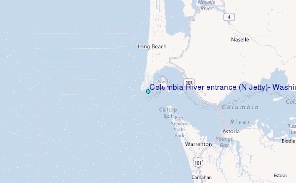 Columbia River entrance (N. Jetty), Washington Tide Station Location Map