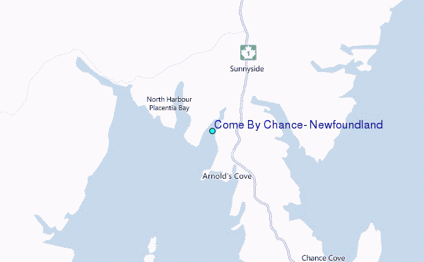 Come By Chance, Newfoundland Tide Station Location Map