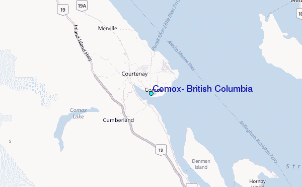 Comox, British Columbia Tide Station Location Map