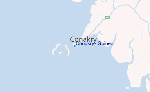 Conakry, Guinea Tide Station Location Map