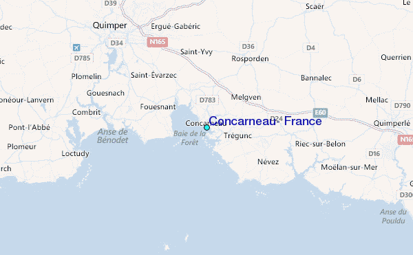 Concarneau, France Tide Station Location Map