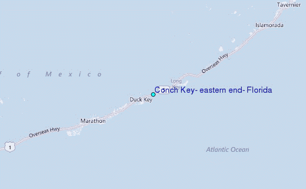 Conch Key, eastern end, Florida Tide Station Location Map