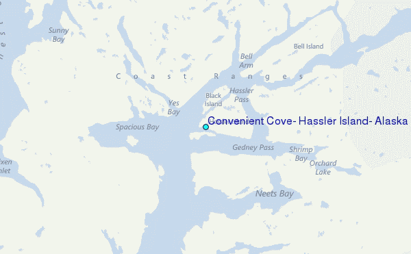 Convenient Cove, Hassler Island, Alaska Tide Station Location Map
