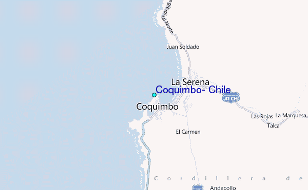 Coquimbo, Chile Tide Station Location Map