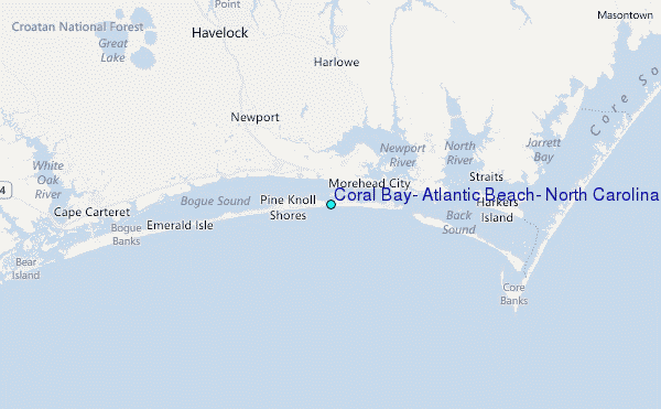 Coral Bay, Atlantic Beach, North Carolina Tide Station Location Map