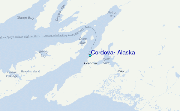 Cordova, Alaska Tide Station Location Map