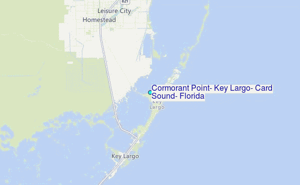Cormorant Point, Key Largo, Card Sound, Florida Tide Station Location Map
