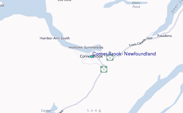 Corner Brook, Newfoundland Tide Station Location Map